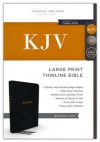 KJV Large Print Thinline Bible - Genuine Leather Black